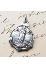 Rosa Mystica Stella Maris – Virgin Mary Star Of The Sea Medal – Sterling Silver Antique Replica