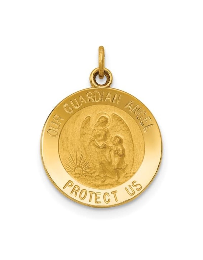 14k Guardian Angel Medal Charm