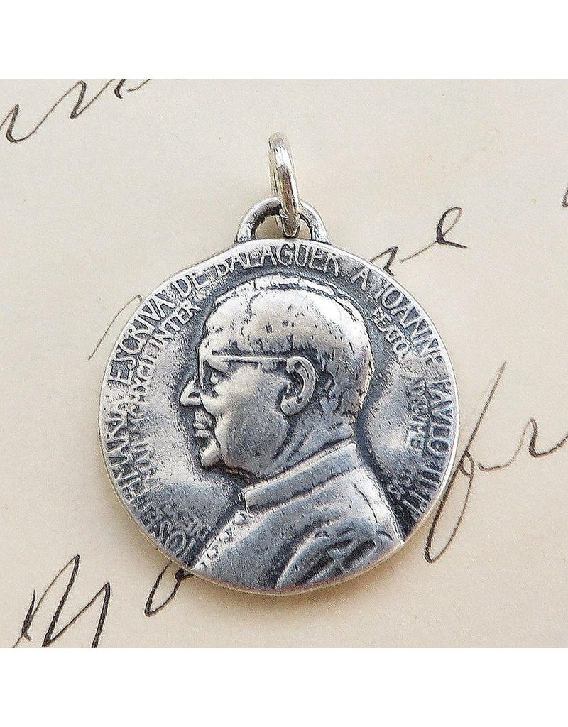 Rosa Mystica St Josemaria Escriva Medal – Patron Of Diabetics – Sterling Silver Vintage Replica