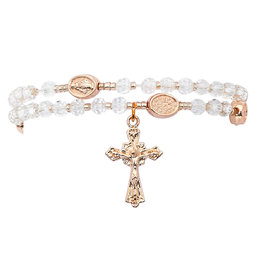 McVan Copper and Crystal Twistable Miraculous Rosary Bracelet