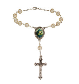 McVan White Pearl Our Lady of Sorrows Auto Rosary