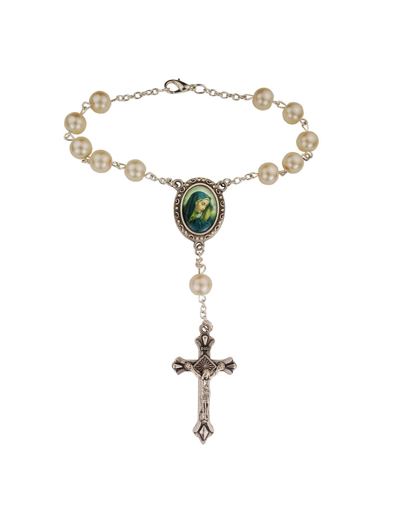McVan White Pearl Our Lady of Sorrows Auto Rosary