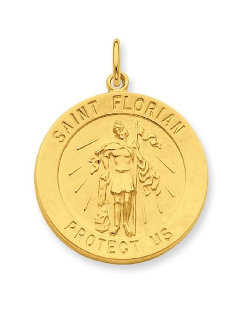 24k Gold-Plated Sterling Silver Saint Florian Medal
