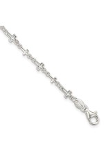 Sterling Silver Cross Link Bracelet