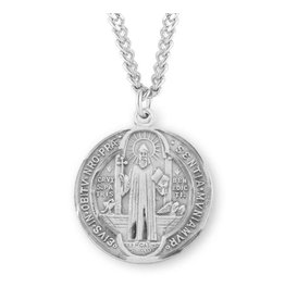 HMH Religious Saint Benedict Round Jubilee Sterling Silver Medal