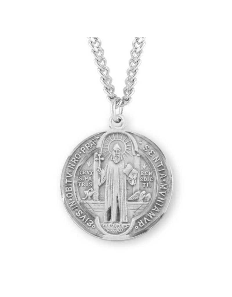 HMH Religious Saint Benedict Round Jubilee Sterling Silver Medal