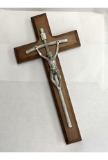 WJ Hirten 10" Pewter Papal Crucifix Mounted
