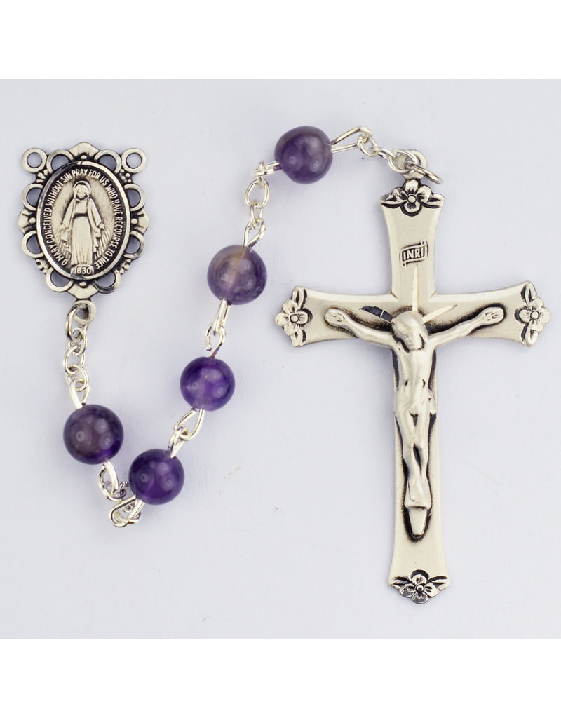 McVan 6mm Genuine Amethyst Rosary