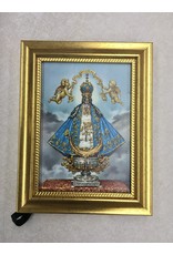WJ Hirten Virgin De San Juan 5" X 7" Gold Frame