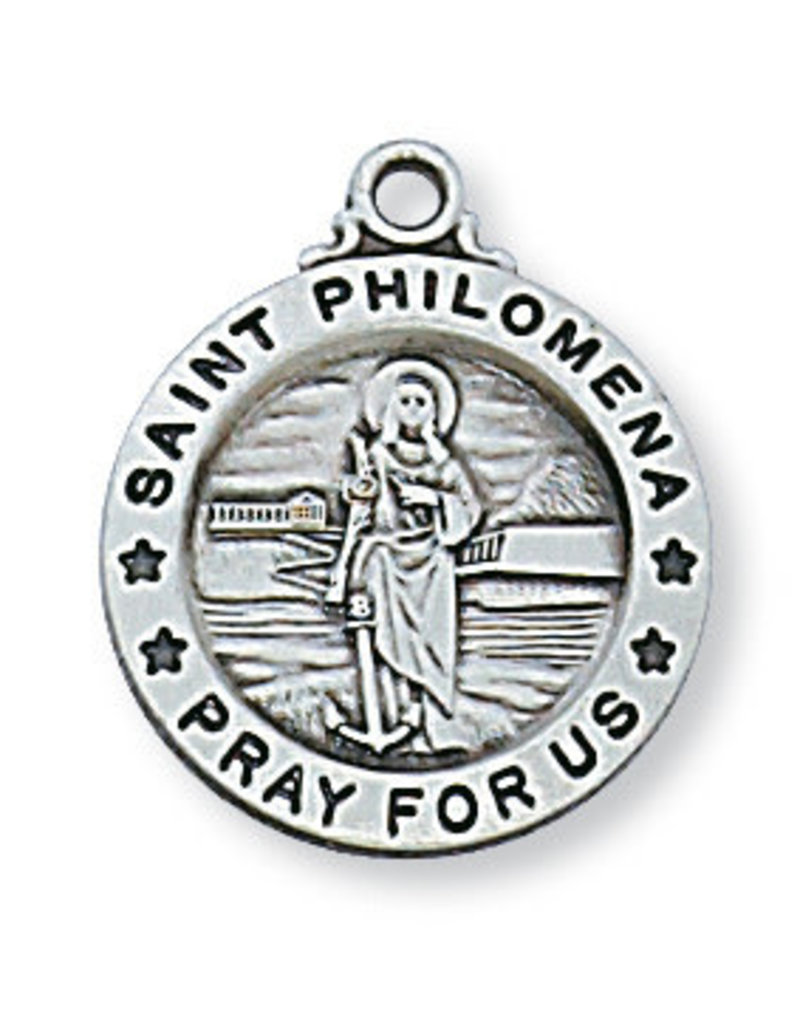 McVan Sterling Silver Saint Philomena Medal on 18" Chain