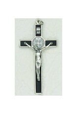 Lumen Mundi 4.5" Black and Silver Tone Saint Benedict Hanging Wall Cross