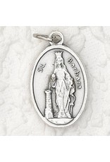 St. Barbara Oxidized Medal