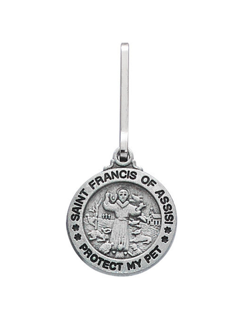 McVan Small Round St. Francis Protect My Pet Medal Charm