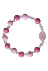 Sine Cera 8mm Pink Flower Acrylic Children’s Rosary Bracelet