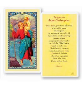 WJ Hirten Laminated Saint Christopher Holy Card