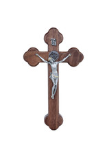 Sine Cera 8″ Walnut St. Benedict Wall Crucifix
