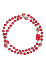 Sine Cera 4mm Red Genuine Crystal Twist Rosary Bracelet