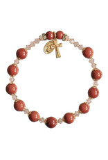 Sine Cera 8mm Genuine Goldstone Rosary Bracelet