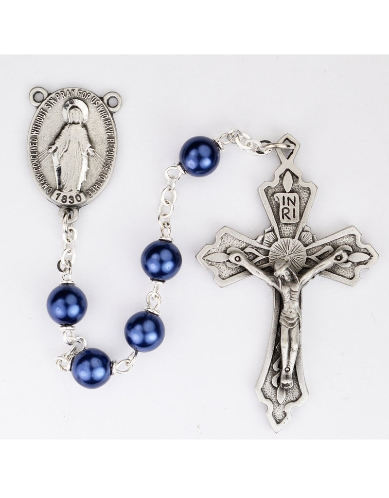 McVan 7mm Locklinked Metallic Blue Rosary