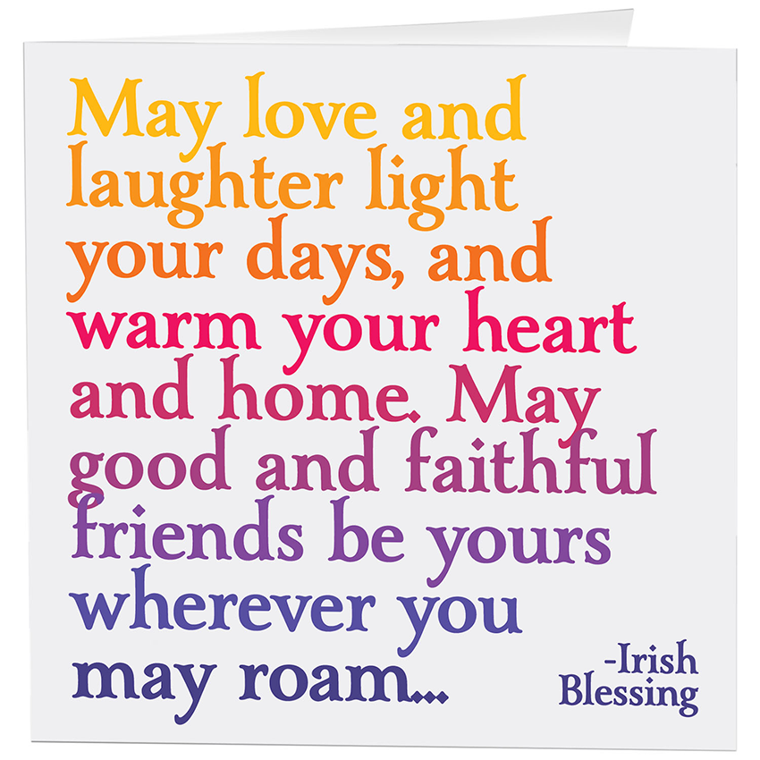 Irish Blessing Mugs - May Love and Laughter Light Your Days - Set of Four •  Irish Ann