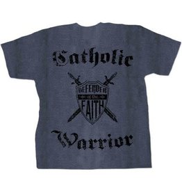 Catholic to the Max The Catholic Warrior Defender of the Faith T-Shirt Heather Navy Large