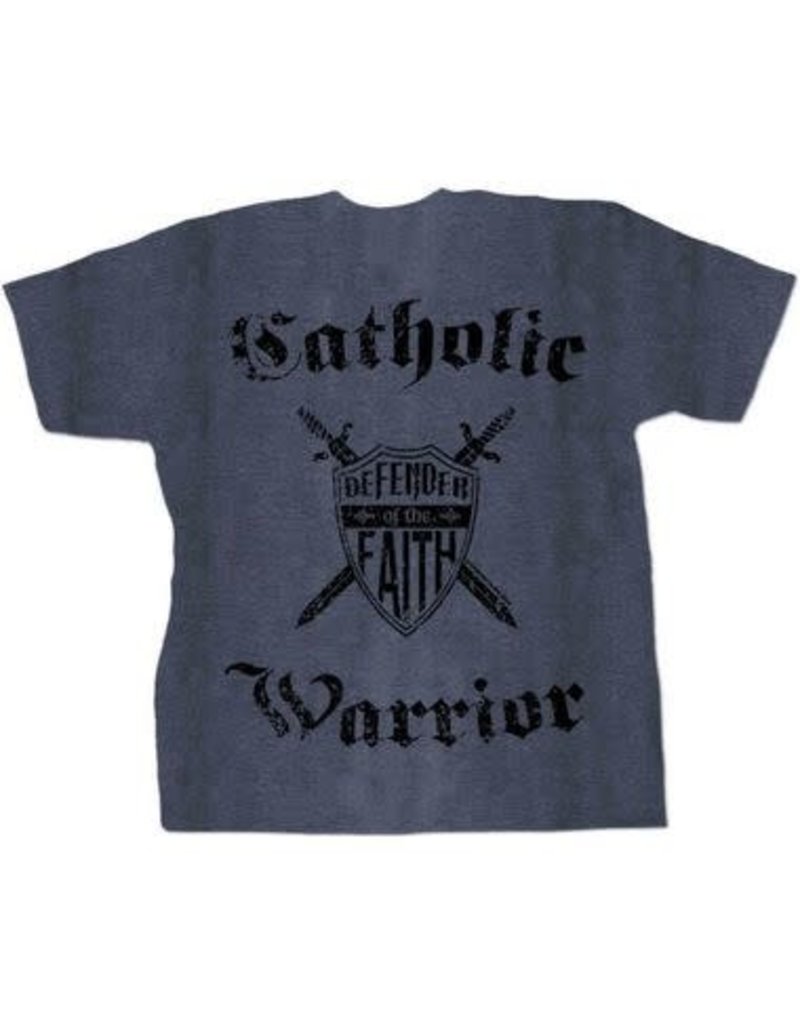 Catholic to the Max The Catholic Warrior Defender of the Faith T-Shirt Heather Navy Large