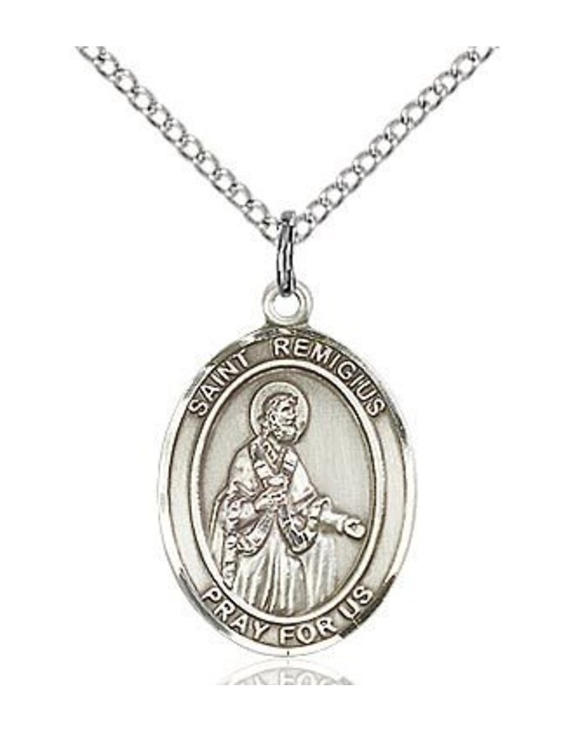Bliss Manufacturing Sterling Silver St. Remigius of Reims Medal-Pendant With 20" Chain Necklace