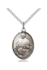 Bliss Manufacturing Sterling Silver Pope Francis Medal-Pendant With 18 inch Chain Necklace