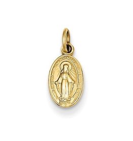 14K Miraculous Medal Charm - Small
