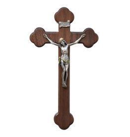 Sine Cera 10″ Walnut Wall Crucifix