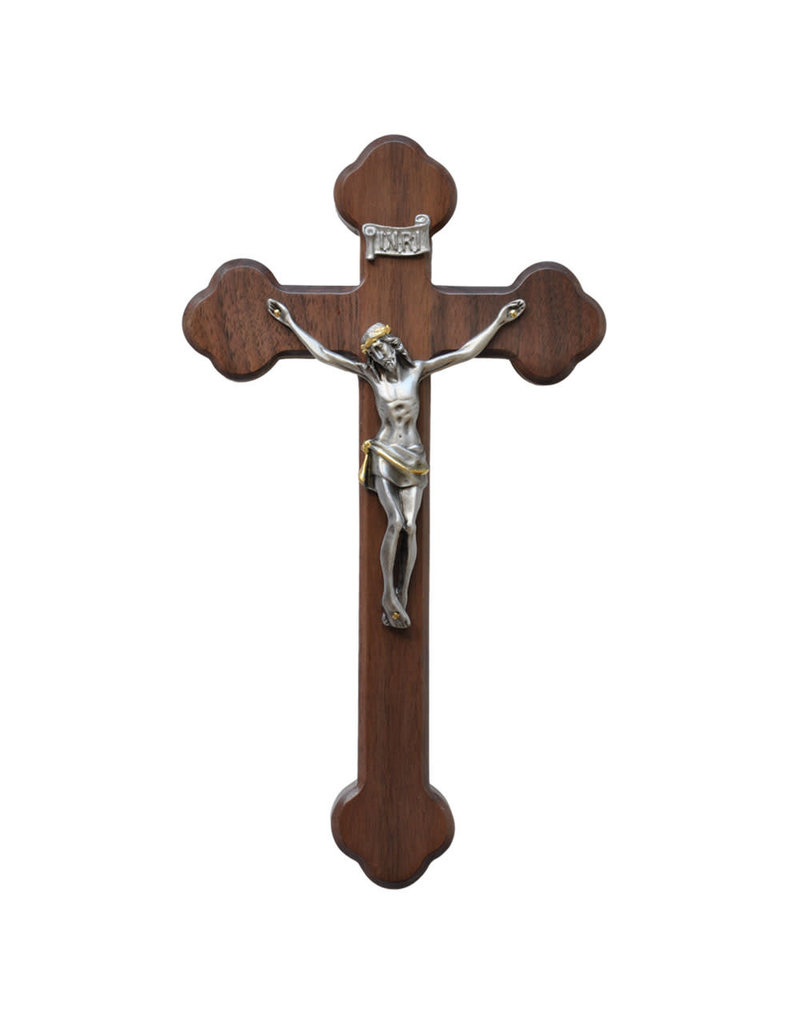 Sine Cera 10″ Walnut Wall Crucifix