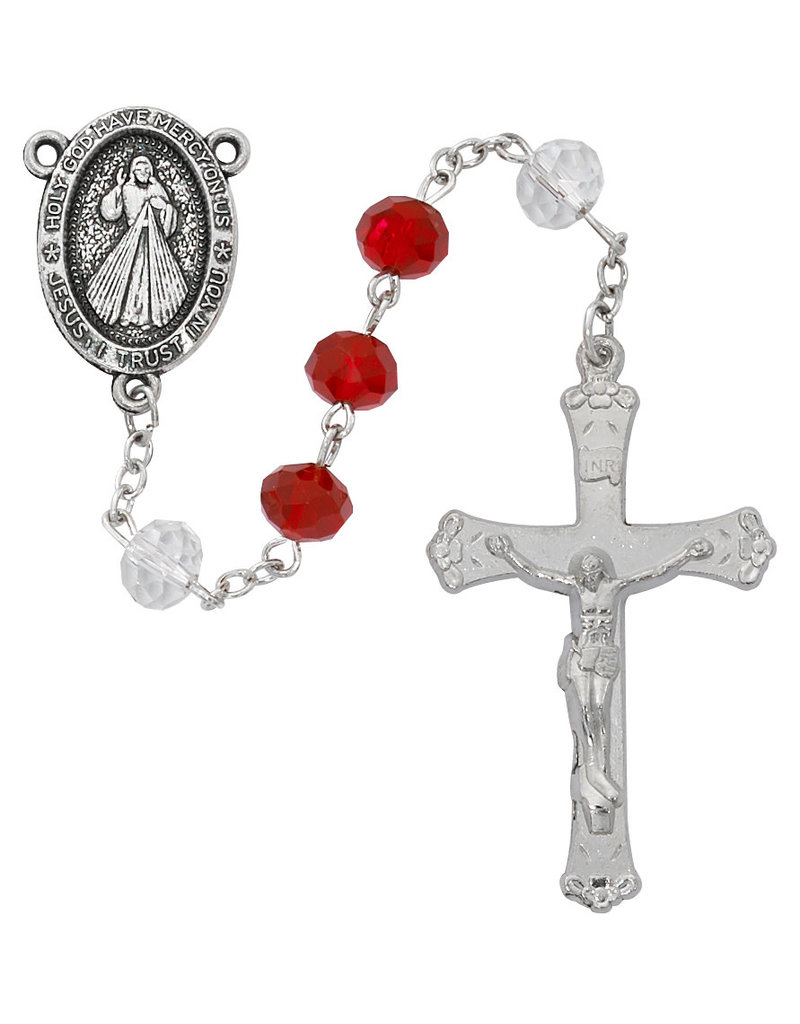 McVan Red and White Divine Mercy Rosary