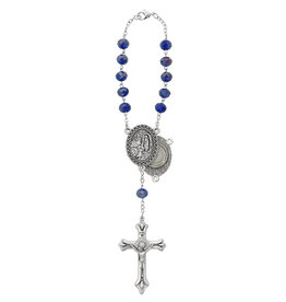 McVan Blue Lourdes Water Auto Rosary