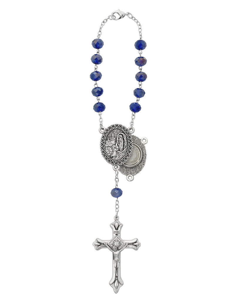 McVan Blue Lourdes Water Auto Rosary