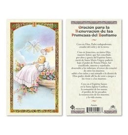 WJ Hirten Laminated Holy Card Oracion para la Renovacion de las Promesas del Bautismo
