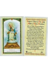 Laminated Holy Card Prayer in Honor of Our Lady Mother of Divine Providence