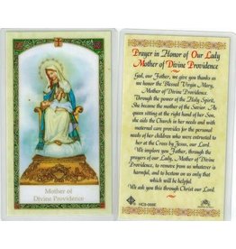 Laminated Holy Card Prayer in Honor of Our Lady Mother of Divine Providence