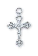 McVan 1/2" Sterling Silver Crucifix with 16" Rhodium Chain