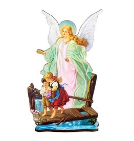 Berkander Lasered Wood Statues With Wood Stand - Guardian Angel