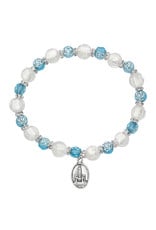 McVan Aqua Rose and Silver Fatima Bracelet