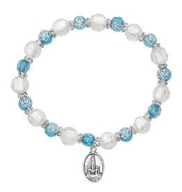 McVan Aqua Rose and Silver Fatima Bracelet