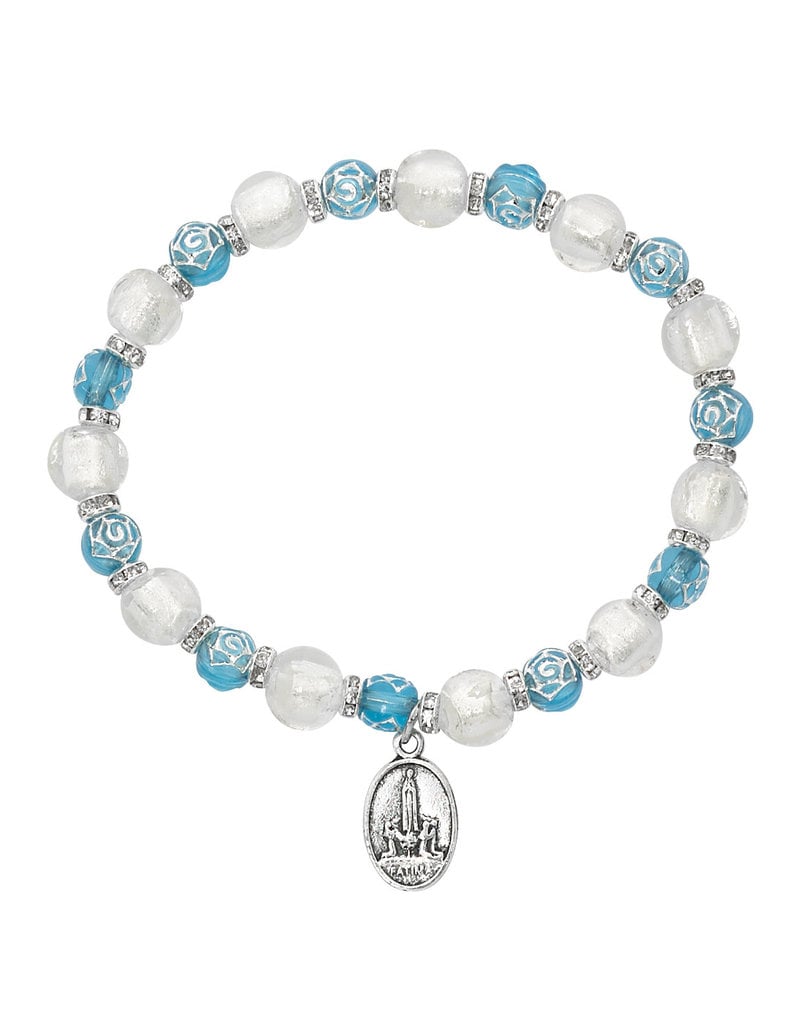 McVan Aqua Rose and Silver Fatima Bracelet