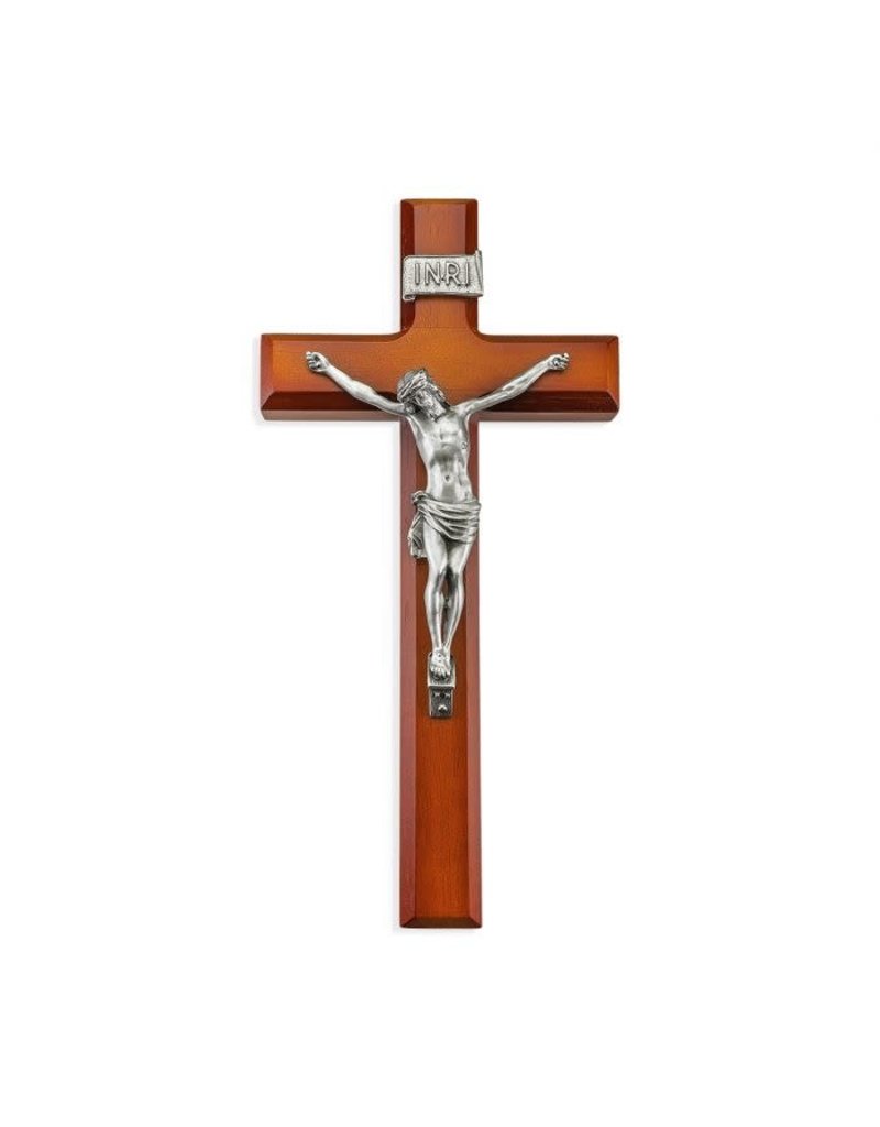 WJ Hirten 11" Amber Tone Crucifix with Pewter Corpus