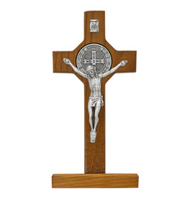 McVan 6" Walnut St. Benedict Standing Crucifix