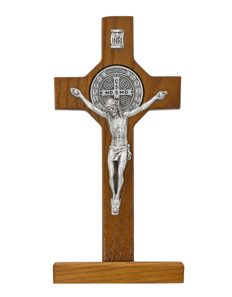 McVan 6" Walnut St. Benedict Standing Crucifix
