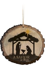 P. Graham Dunn Wood Nativity Ornament-A Savior Is Born