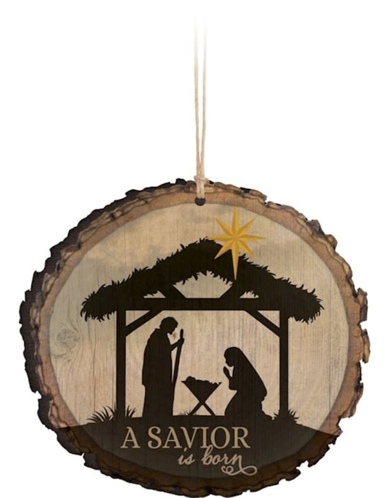P. Graham Dunn Wood Nativity Ornament-A Savior Is Born
