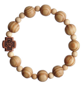 Sine Cera 10mm Children's Pine Wood Stretch Rosary Bracelet