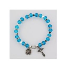 McVan Aqua Rosary Stretch Bracelet