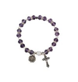 McVan Amethyst Rosary Stretch Bracelet